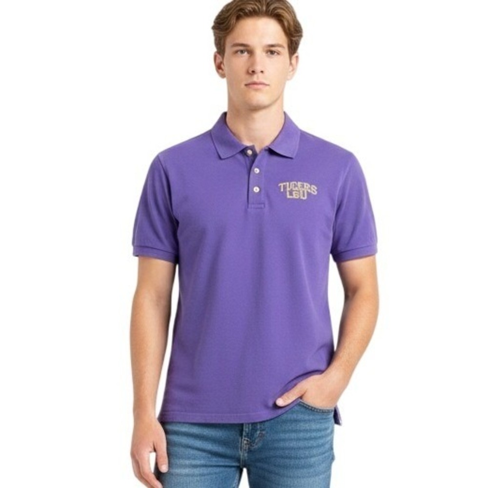 LSU Tigers Shirt‎ Mens 2XL NCAA Football Polo Embroidered Top College Game Day
